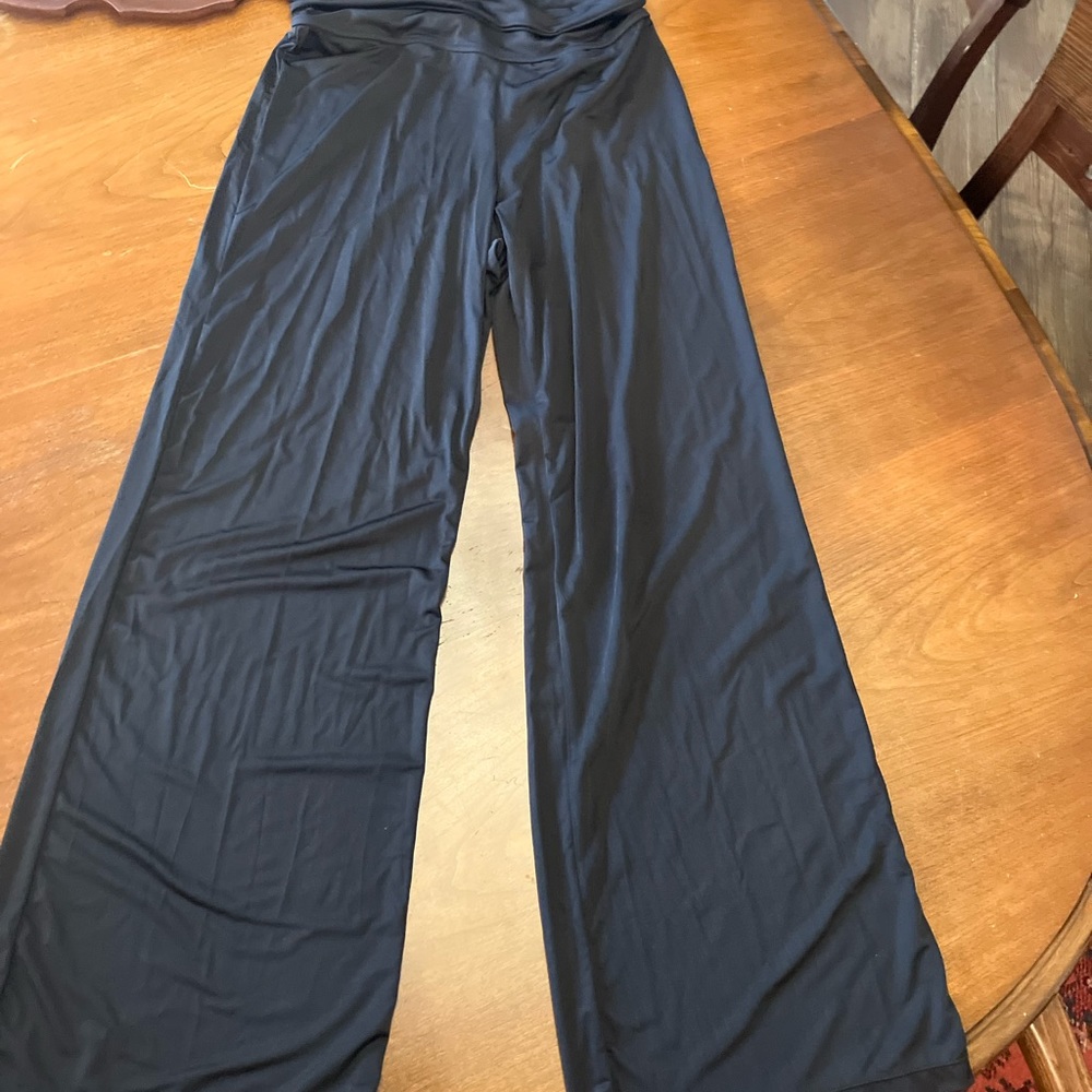 Cabana Life Wide Leg Pants/ Nylon and Spandex Blend/ Size Small/ Black